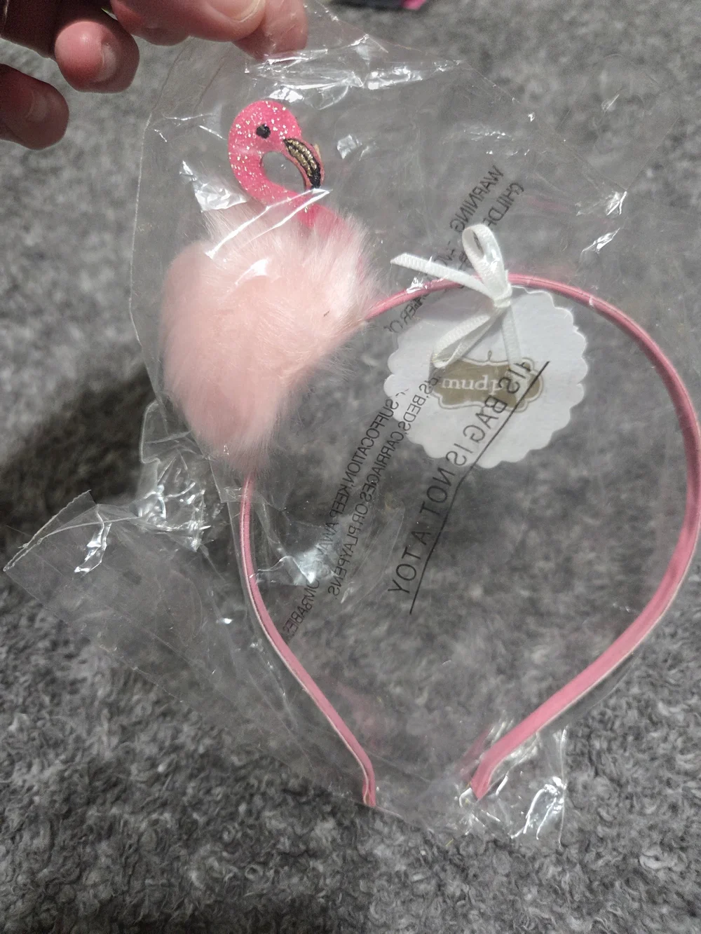 Mud Pie Pink Flamingo Pom Headband for Girls